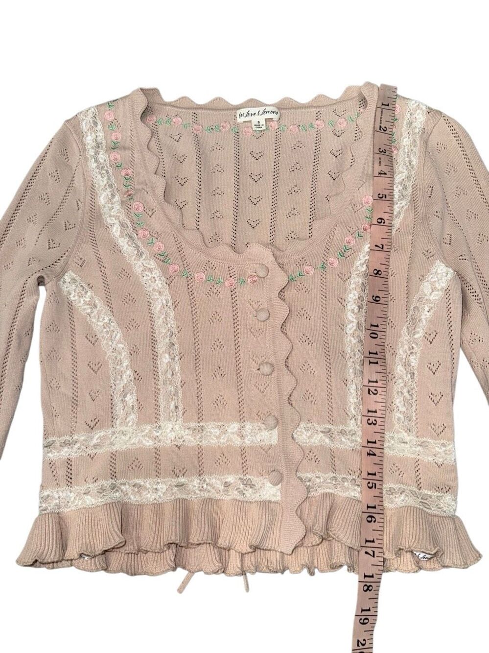 For Love & Lemons X Victoria’s Secret Eloise Knit Cardigan Size S - Picture 10 of 13